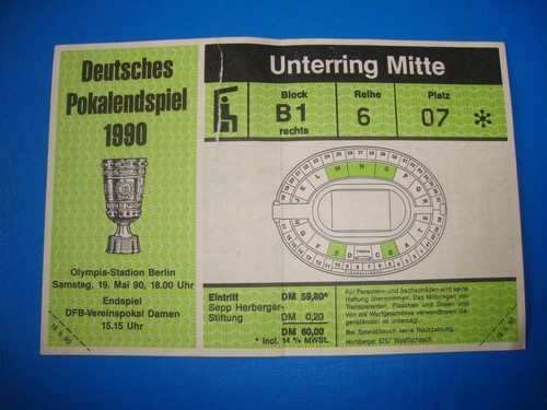 1990 ticket dfb pokalfinale - ticket, 1